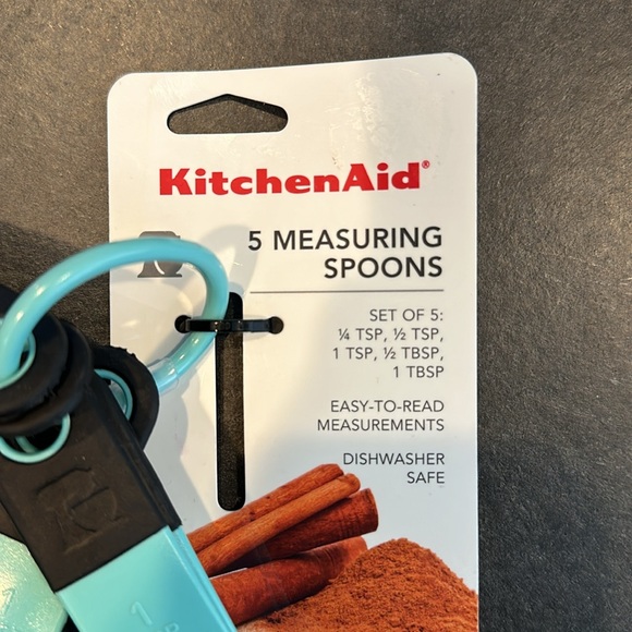 KitchenAid Classic Measuring Spoons, Set of 5, Aqua Sky - Picture 9 of 9